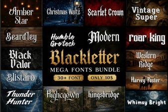 Modern Blackletter Mega Bundle Font for Bold Designers