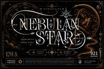 Nebulan Star Typeface Font | Futuristic Display Font for Creative Projects