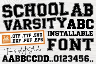 School Varsity Font | Bold Display Typeface for Sports and College Designs