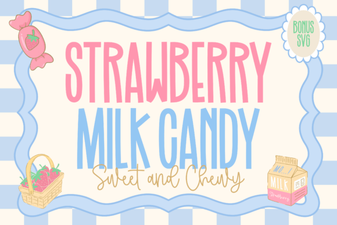 Sweet and Playful Strawberry Milk Candy Font for Creative Designs